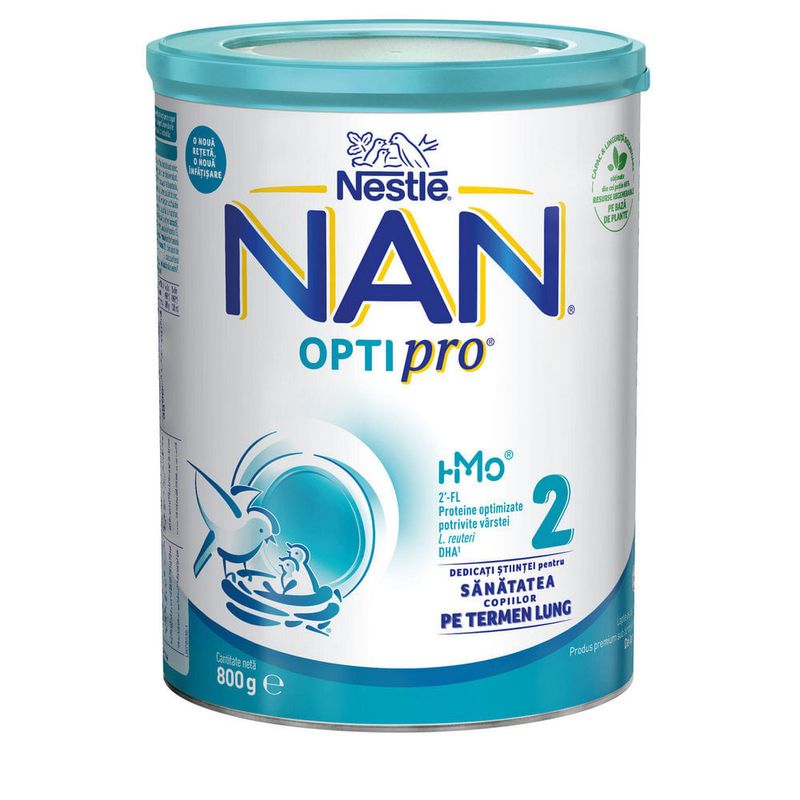 Lapte de continuare pentru sugari Nestle NAN OPTIPRO 2 HMO, de la 6 luni, 800g