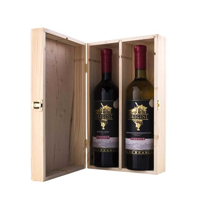 Cutie din lemn ptr 2 sticle de vin