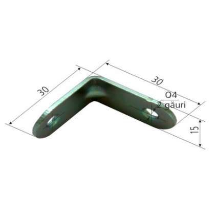 Coltar Metalic Dreptunghiular Simplu 16/30X30Mm