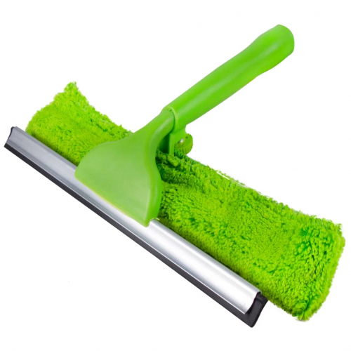 Cleaner geam cu lamela si stergator microfibra, 2 in 1, Studio Casa, verde